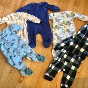 (7) Carter's Cozy Footie Fleece PJ Bundle